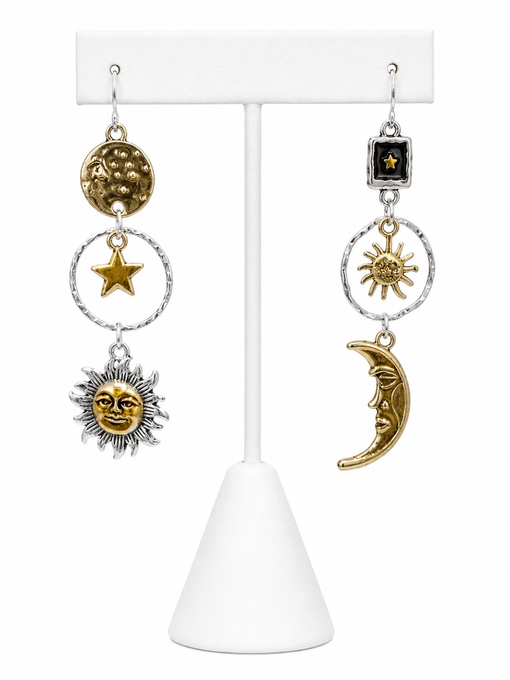 Sun Moon Star Dangle Earrings